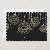 Kerstfeest Noite Gold & Diamonds Glitter Kaart (Achterkant)