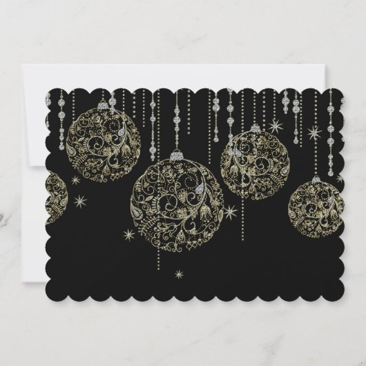 Kerstfeest Noite Gold & Diamonds Glitter Kaart (Achterkant)