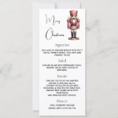 Kerstfeest notenkraker dinerkaart kaart (Voorkant)