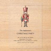 Kerstfeest Notenkraker Feest  Acryl Uitnodigingen (Voorkant)