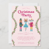 Kerstfeest Notenkraker Roze Kaart (Voorkant)