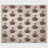  kerstfeest Nubian Kind Goat Poinsettia Wreate Cadeaupapier (Vlak)