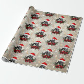  kerstfeest Nubian Kind Goat Poinsettia Wreate Cadeaupapier (Uitgerold)