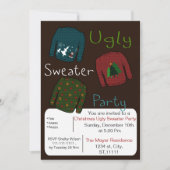 Kerstfeest Oegly sweater Party nodigt uit Kaart (Voorkant)