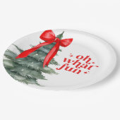 Kerstfeest oh wat leuk papieren bordje (Gekanteld)