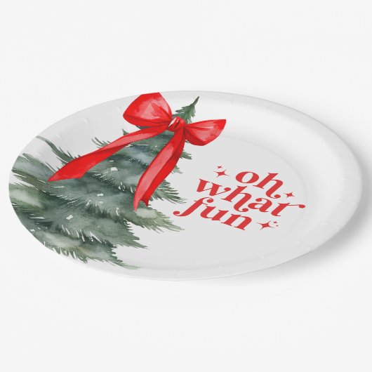 Kerstfeest oh wat leuk papieren bordje (Gekanteld)