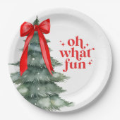 Kerstfeest oh wat leuk papieren bordje (Voorkant)