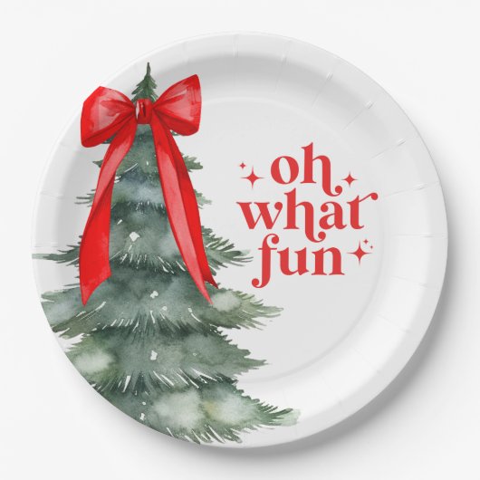 Kerstfeest oh wat leuk papieren bordje (Voorkant)