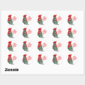 Kerstfeest oh wat leuk ronde sticker (Vel)