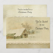 Kerstfeest Old Barn Snow Scene Kaart (Voorkant / Achterkant)