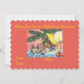 Kerstfeest onder de kerstboom uitnodiging (Achterkant)