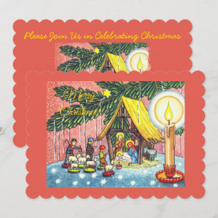 Kerstfeest onder de kerstboom uitnodiging