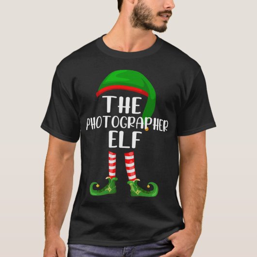 Kerstfeest op de fotograaf Elf T-shirt (Voorkant)