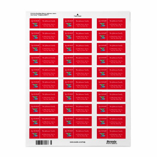 Kerstfeest op de internationale Hummingbird Custom Etiket (Full Sheet)