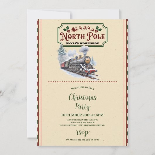 Kerstfeest op de Noordpool Kaart (Voorkant)