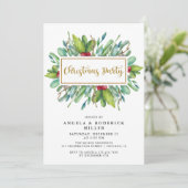 Kerstfeest op de rode en groene winter kaart (Staand voorkant)