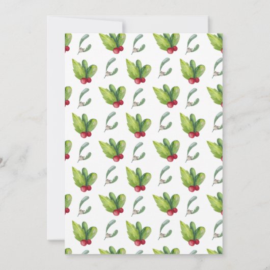 Kerstfeest op de rode en groene winter kaart (Achterkant)