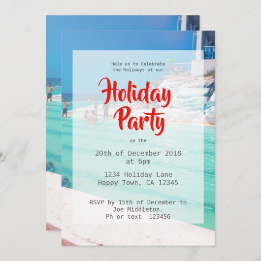 Kerstfeest op feestdag kaart (Voorkant / Achterkant)