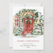 Kerstfeest op feestelijke feestelijke feestelijke  feestdagenkaart (Voorkant)