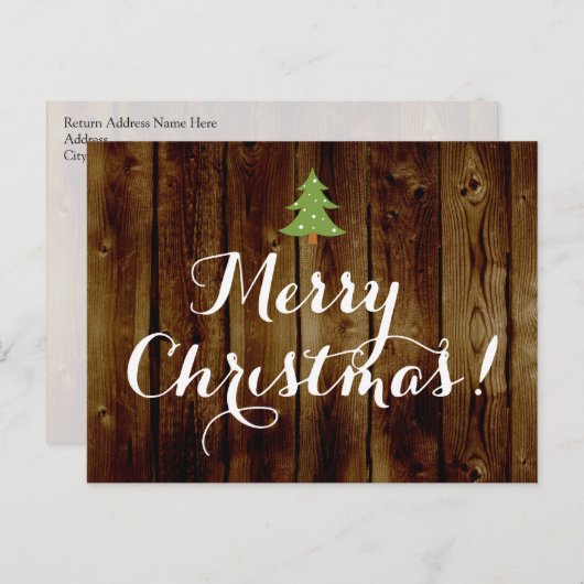  kerstfeest op het platteland feestdagenkaart (Voorkant / Achterkant)