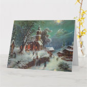  kerstfeest op het platteland Genre Painting Holid Kaart (Gele Bloem)