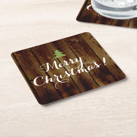 kerstfeest op het platteland kartonnen onderzetters (Schuin)