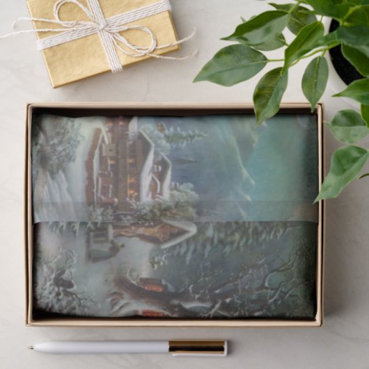 kerstfeest op het platteland, negativiteit schild tissuepapier (Geschenk)