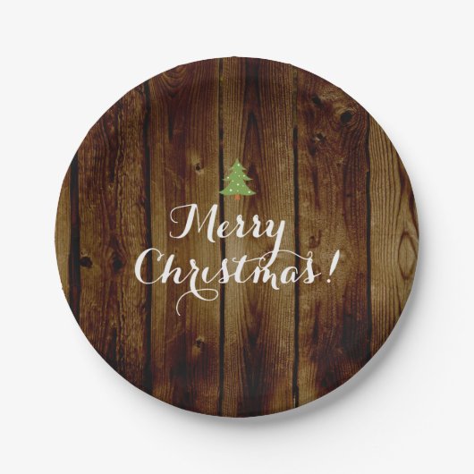  kerstfeest op het platteland papieren bordje (Voorkant)