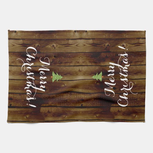  kerstfeest op het platteland theedoek (Horizontaal)