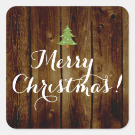  kerstfeest op het platteland vierkante sticker
