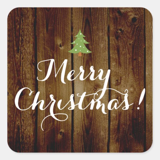  kerstfeest op het platteland vierkante sticker (Voorkant)