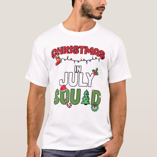 Kerstfeest op het plein in juli t-shirt (Voorkant)