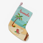 Kerstfeest op het strand kleine kerstsok (Voorkant (Hangend))