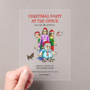 Kerstfeest op het werk acryl uitnodigingen