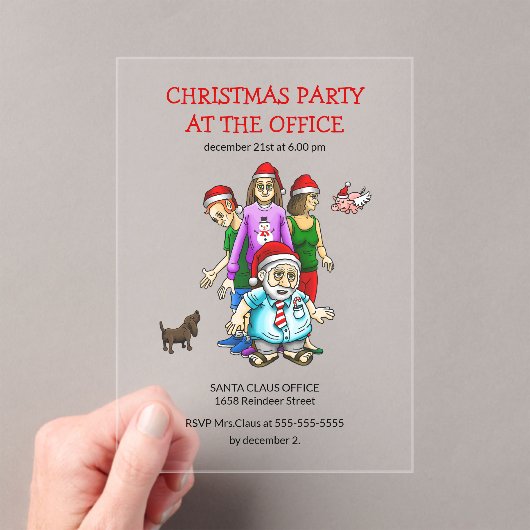 Kerstfeest op het werk acryl uitnodigingen (Insitu (Draagbaar))