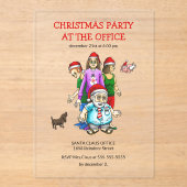 Kerstfeest op het werk acryl uitnodigingen (Voorkant)