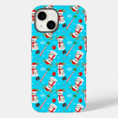 Kerstfeest op honkbal Snowman Case-Mate iPhone Case (Achterkant)