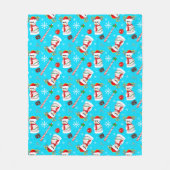 Kerstfeest op honkbal Snowman Fleece Deken (Voorkant)