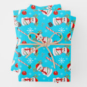 Kerstfeest op honkbal Snowman Inpakpapier Vel (In situ)