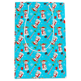 Kerstfeest op honkbal Snowman Medium Cadeauzakje