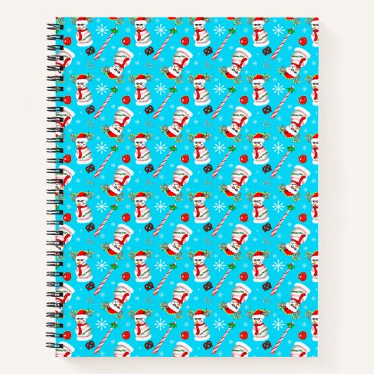 Kerstfeest op honkbal Snowman Notitieboek (Voorkant)