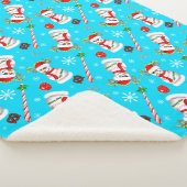 Kerstfeest op honkbal Snowman Sherpa Deken (3/4)