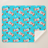 Kerstfeest op honkbal Snowman Sherpa Deken (Voorkant (horizontaal))