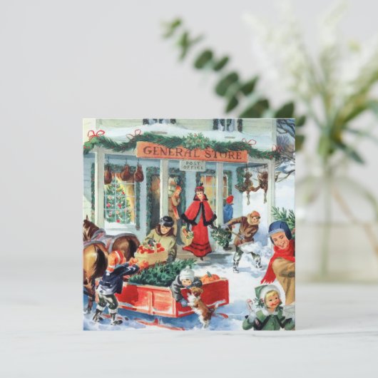 kerstfeest op jaarbasis kaart (Staand voorkant)