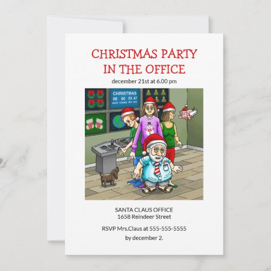 Kerstfeest op kantoor kaart (Voorkant)