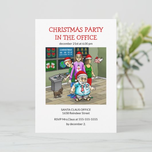 Kerstfeest op kantoor kaart (Staand voorkant)