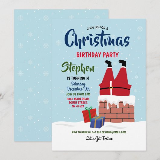 Kerstfeest op kerstfeest kaart (Voorkant / Achterkant)