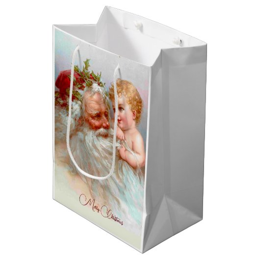 kerstfeest op maat medium cadeauzakje (Voorkant Gekanteld)