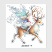 Kerstfeest op rendieren sticker (Vel)