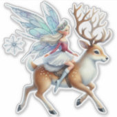 Kerstfeest op rendieren sticker (Voorkant)